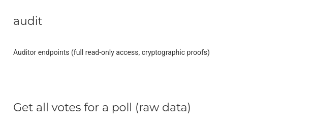 Auditor API specification