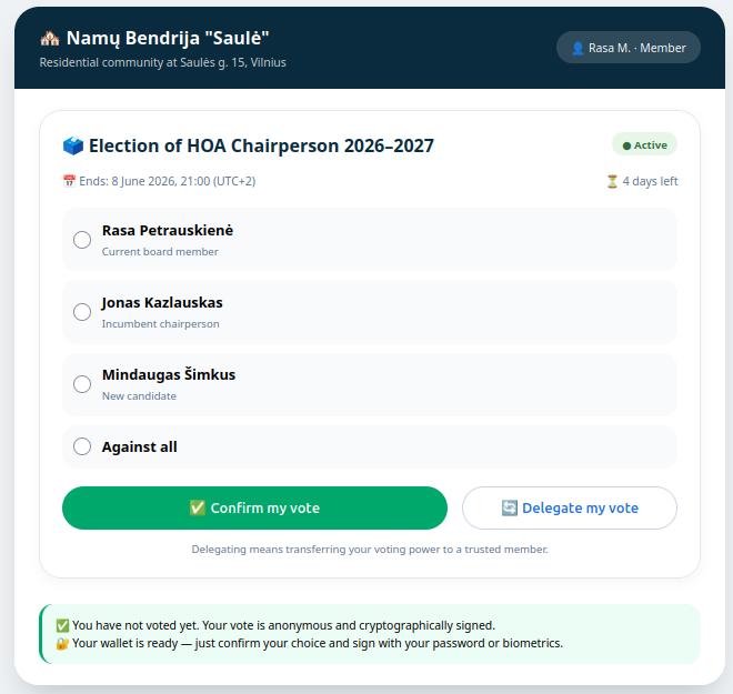 Proposal to vote